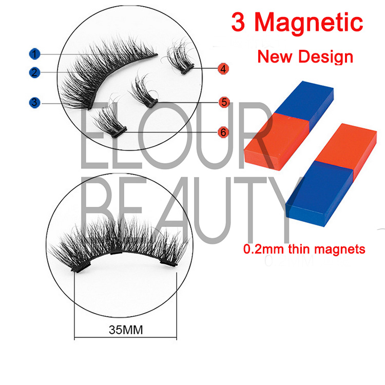 Mink fur 3d magnetic eyelashes best quality China manufacturers EA13